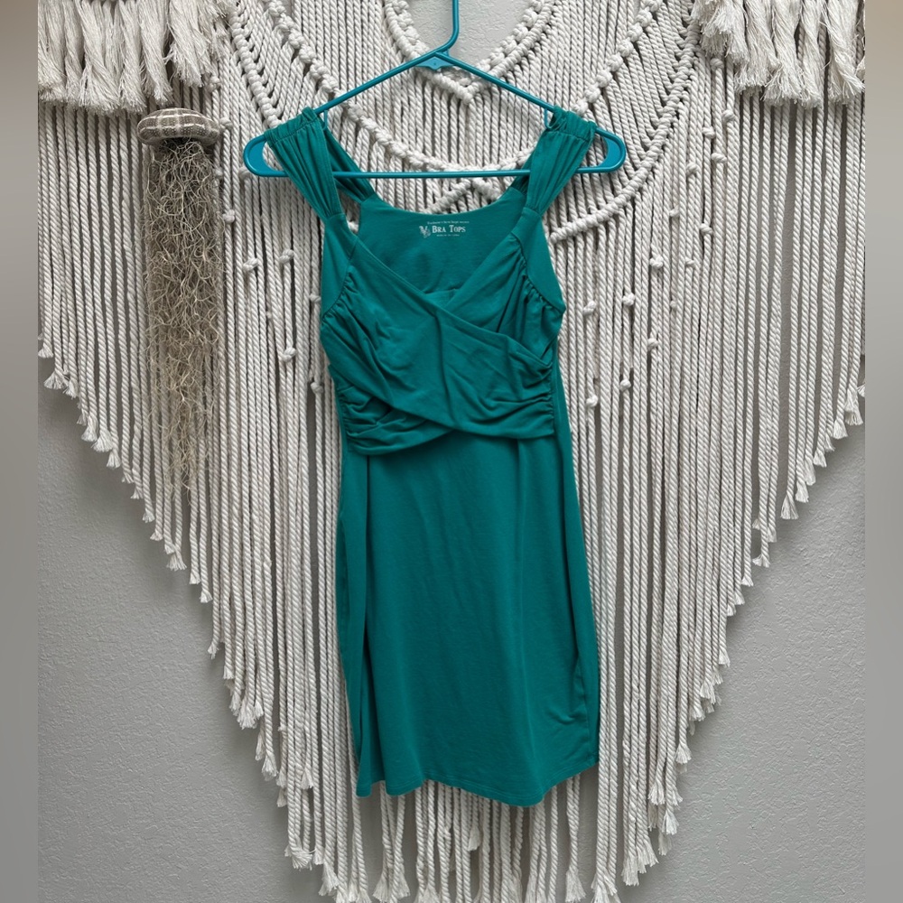 Victoria's Secret Teal Sleeveless Wrap-Style Midi Dress